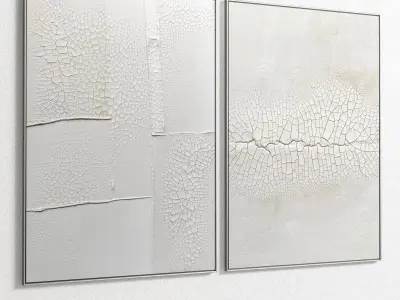 Plaster Two Photo Frame 81 Low-poly 3D model