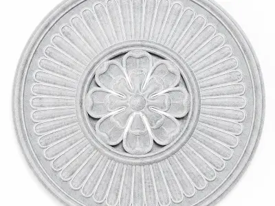 Rozet 2 marble ceiling medallion with flower design Low-poly 3D model