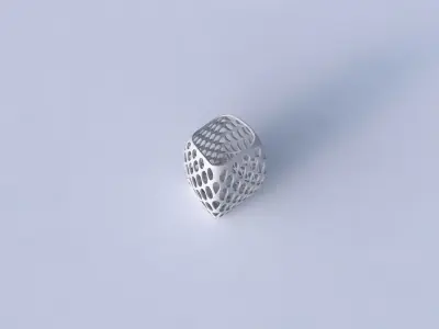 Vase arc rectangle with bubble grid lattice 3D print model