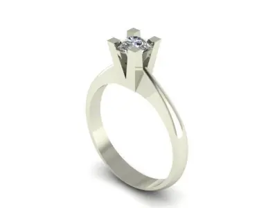 solitair ring for daimond 3D print model