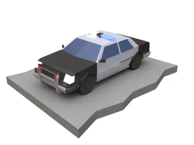 Police Car LowPoly Low-poly 3D model