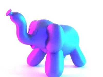 Elephant Balloon Decoration Props Second Life toy 3D print model