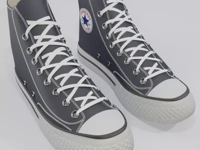 Basketball Leather Shoes Converse All Star Dark Blue 3D model