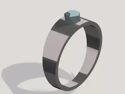 Diamond ring  Low-poly 3D model
