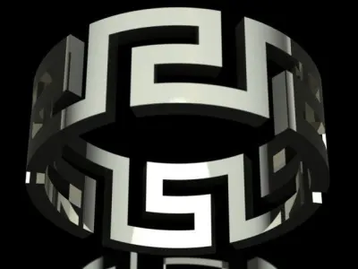 New Modern Luxury Golden Band Ring 3D print model