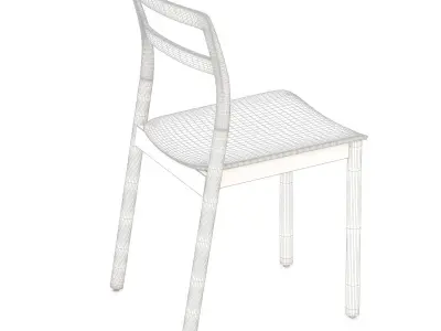 DE PADOVA FLORINDA Stackable Solid Wood Chair 3D model