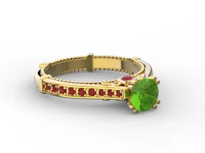 diamond ring  3D print model 12
