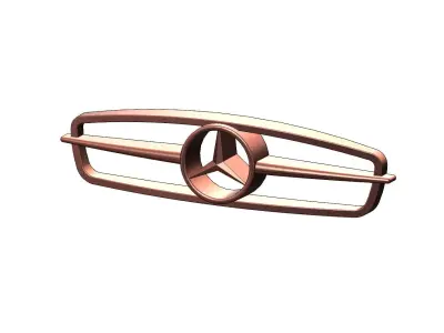 Open Mercedes 300SL front grille gullwing relief 3D print model