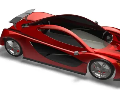 Red Maclerean Sports Car 3D model