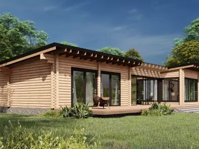 3D model of a wooden house 3D model 4