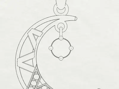 Moon pendant 3D print model