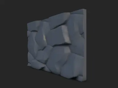 Eroded Cliff Wall Scene Geometry 3D model