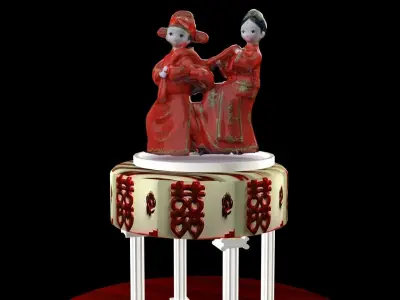 Chinese wedding cake 3D model