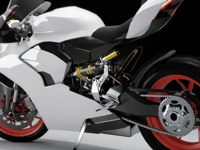 Motorcycle Pro Low-poly 3D model