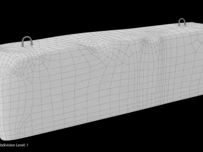Concrete Barrier Low-poly 3D model