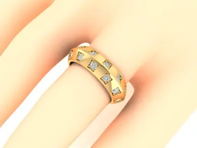 LE DAMIER DE LV ELV RING 3D print model