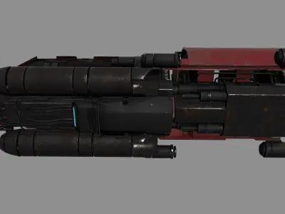 Diesel Punk Train Low-poly 3D model