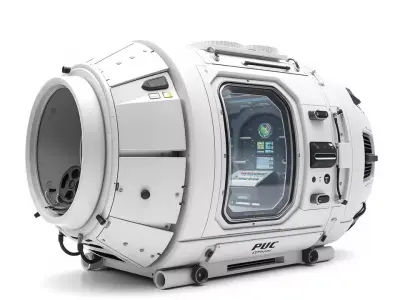 Futuristic Space Capsule Model Pack Low-poly 3D model