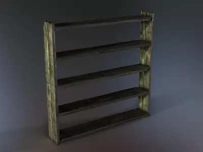 Wooden Shelves Low-poly 3D model