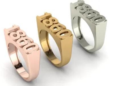 year ring 1860 3D print model