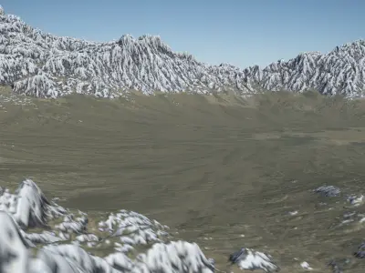 Provence mountains terrain Unreal Engine 10km Low-poly 3D model