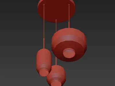 Sculptural Glass 3 Light 3D model purchase