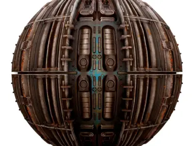 PBR Sci-Fi Industrial Texture 04 Low-poly 3D model