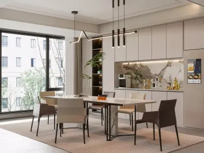 Dining room Dining interior Dining table 30 3D model