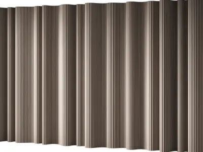 434 wall composition 15 wave fluted wood Reeded Panels 02 3D model
