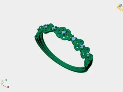 Women Ring Diamond Stone STL 3DM Lightweight Printable 3D print model 20
