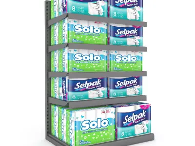 cleaning product market stand 09 Low-poly 3D model