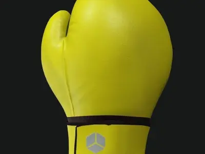 Boxing Glove-Yellow Low-poly 3D model