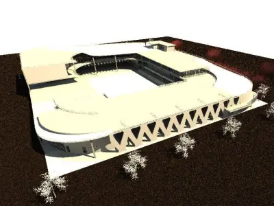 stadium school building 3D model