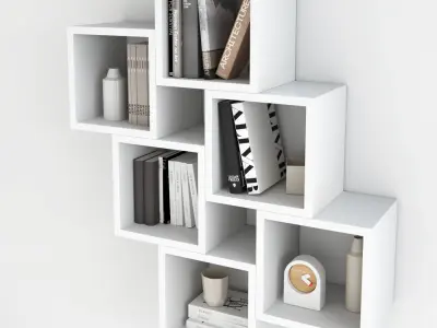 Wall Bookcase 3D model purchase