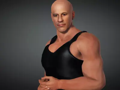 Vin Diesel Dominic Toretto 3D Model Low-poly 3D model
