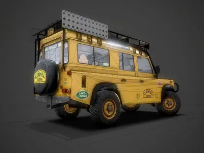 Camel Trophy LandRover Defender 4 door Low-poly 3D model