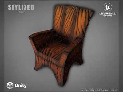 Stylized Chair Free low-poly 3D model