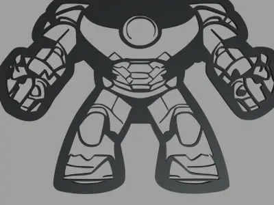 Iron Man 01 Wall Silhouette 3D print model