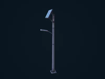 Solar Lamp Post Low-poly 3D model