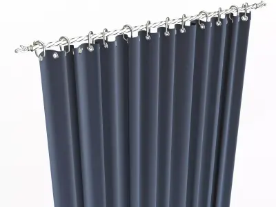 Cornice Classic Curtain 01 Chrome Low-poly 3D model