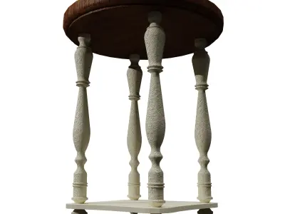 Vintage Wooden Side Table PBR Free low-poly 3D model