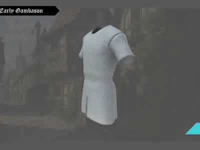 Medieval Early Gambason - For Metahuman Low-poly 3D model