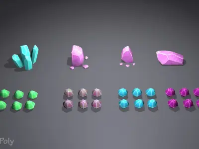 Stylized Nature Collection Low-poly 3D model