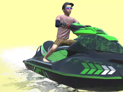 Boat Race Actions 3D model