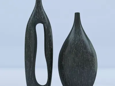 Wooden Vases 3D model