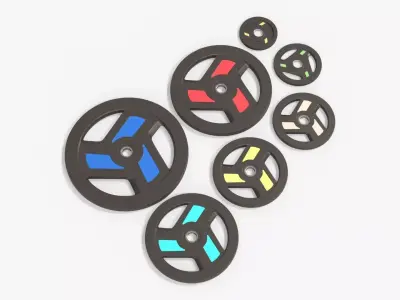 Set of weight plates 04 3D model