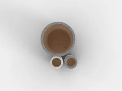 Vase Concrete Set Low-poly 3D model