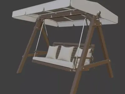 Outdoor Swing with Cushions 3D model