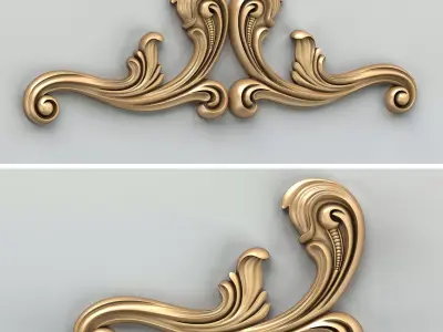 Carved decor horizontal 043 3D model