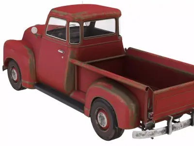 Old Vintage Pickup Low-poly 3D model